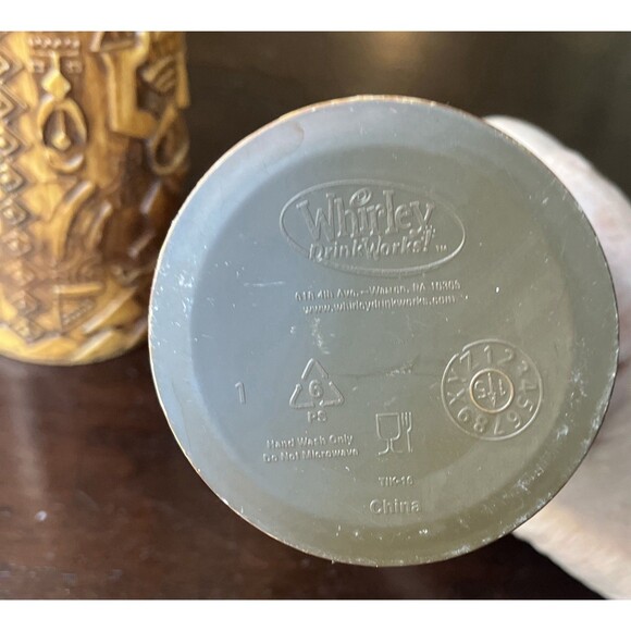 SET 2 Whirley Tiki Plastic Drink Cruise Ship Tumbler Lid Straw Raised Hut Design - Picture 5 of 6